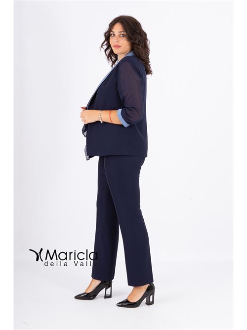 3 pezzi con bavero raso PAOLA FORTI | PF1400BLU